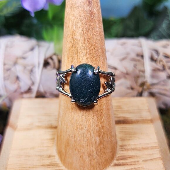 Moss Agate Crystal Statement Ring #3A - Picture 1 of 3